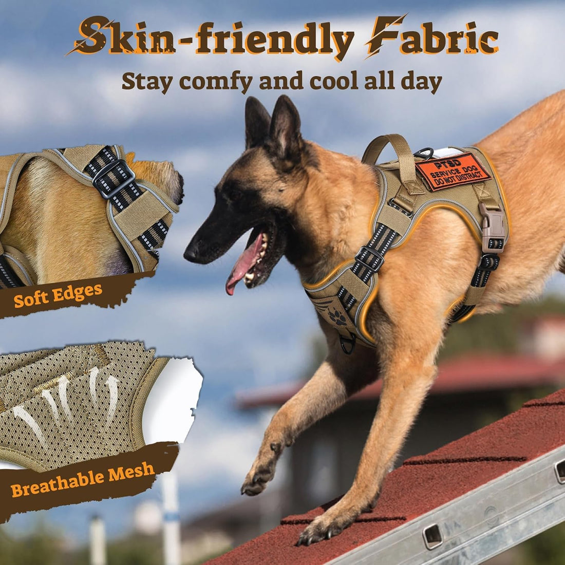 rabbitgoo Tactical Dog Harness for Large Dogs