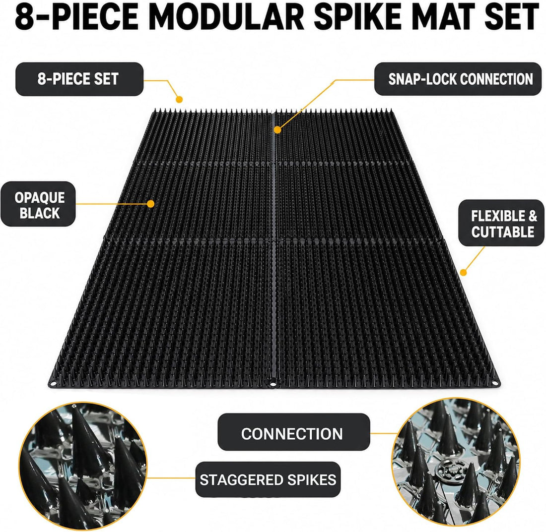 Black Cat Scat Mat 8 Pack, Cat Deterrent Mat