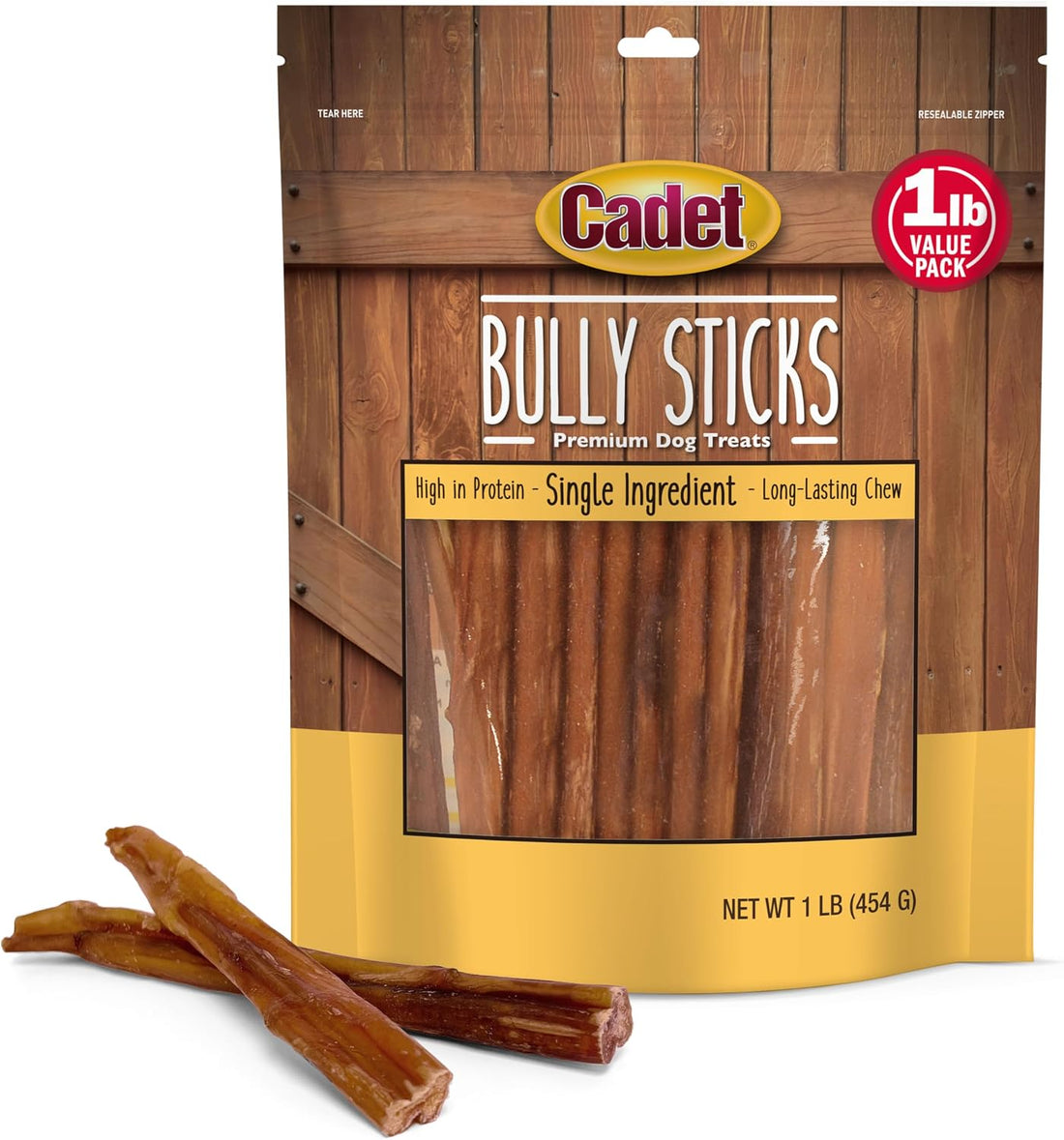 Cadet Bully Sticks for Small Dogs, All-Natural Beef Pizzle