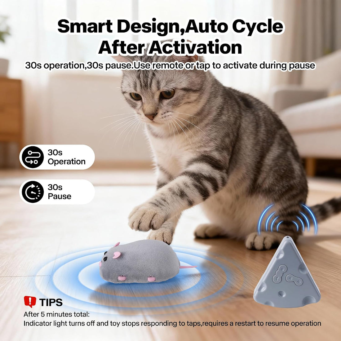 Pet Prime Interactive Cat Mouse Toy with Remote Control,Rechargeable