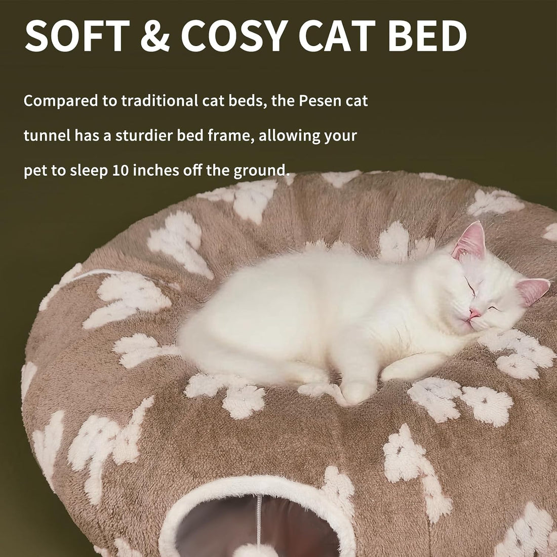 Pesen Cat Tunnel Bed with Soft Cushion