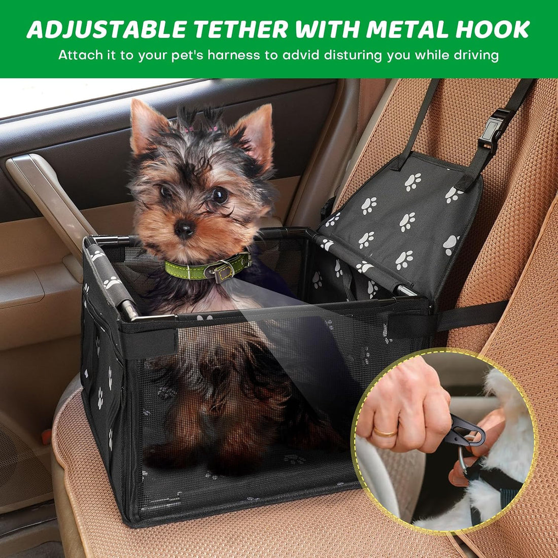 GENORTH Small Dog Car Seats for Small Dogs,Portable Puppy/Pet Car