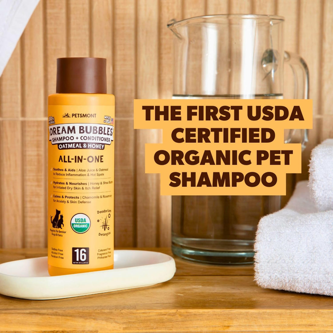 Petsmont Dream Bubbles Organic Shampoo + Conditioner for Dogs and Cats