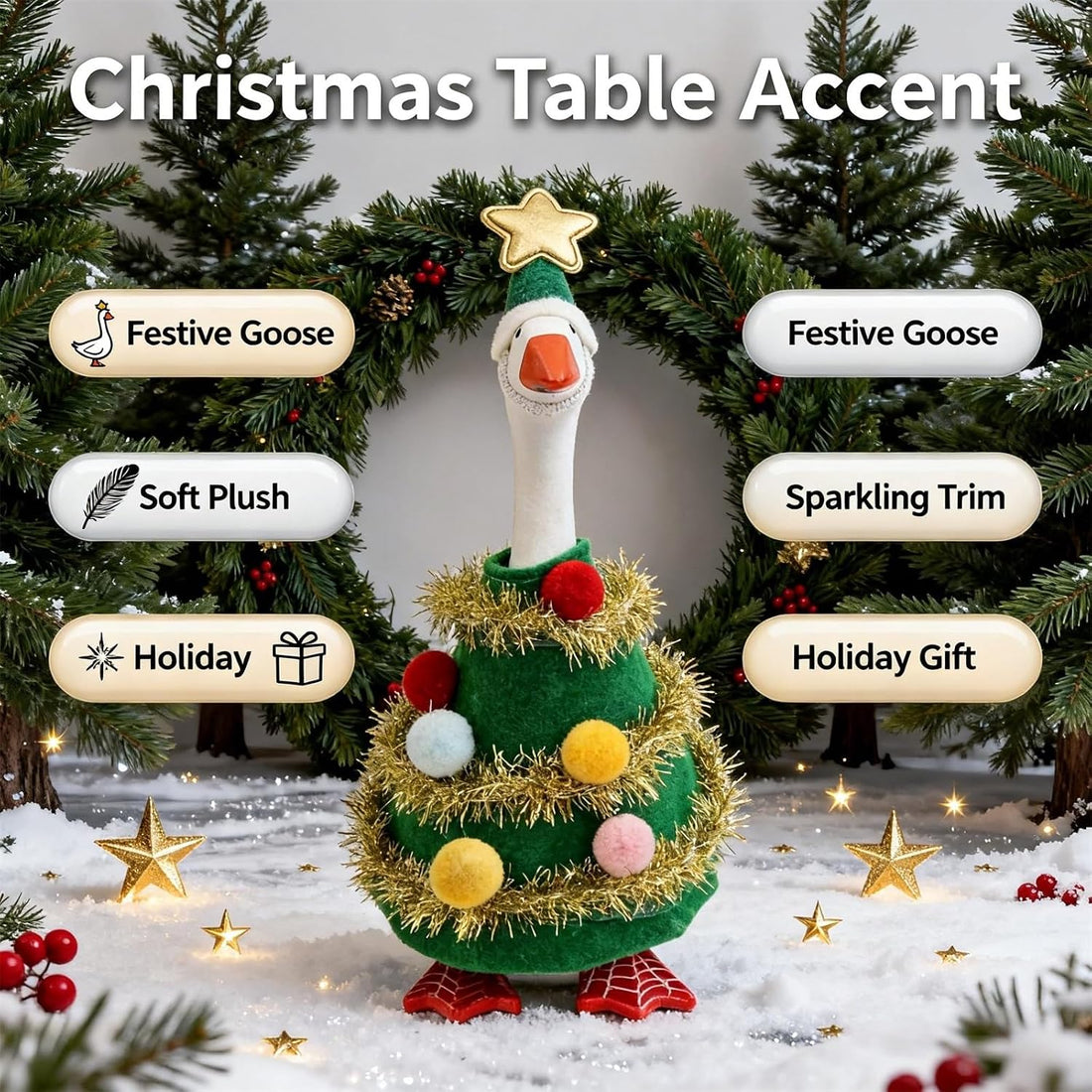7 Inch Desk Goose Outfits, Mini Christmas Tree Costume for Desktop