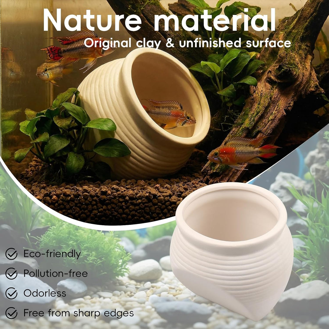 Fish Tank Ceramic Clay Pot for Hiding