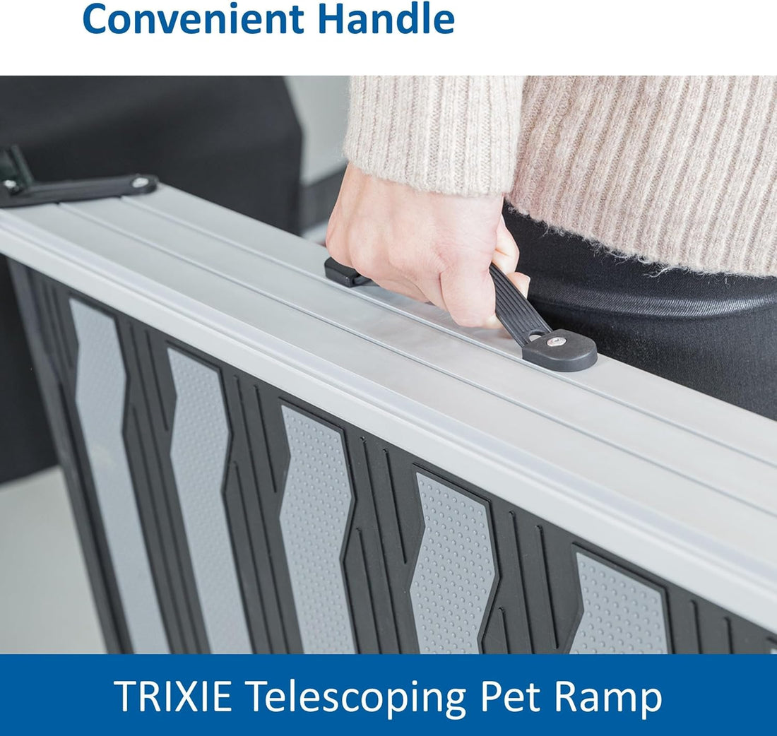 Trixie Telescoping Dog Ramp, Silver/Black