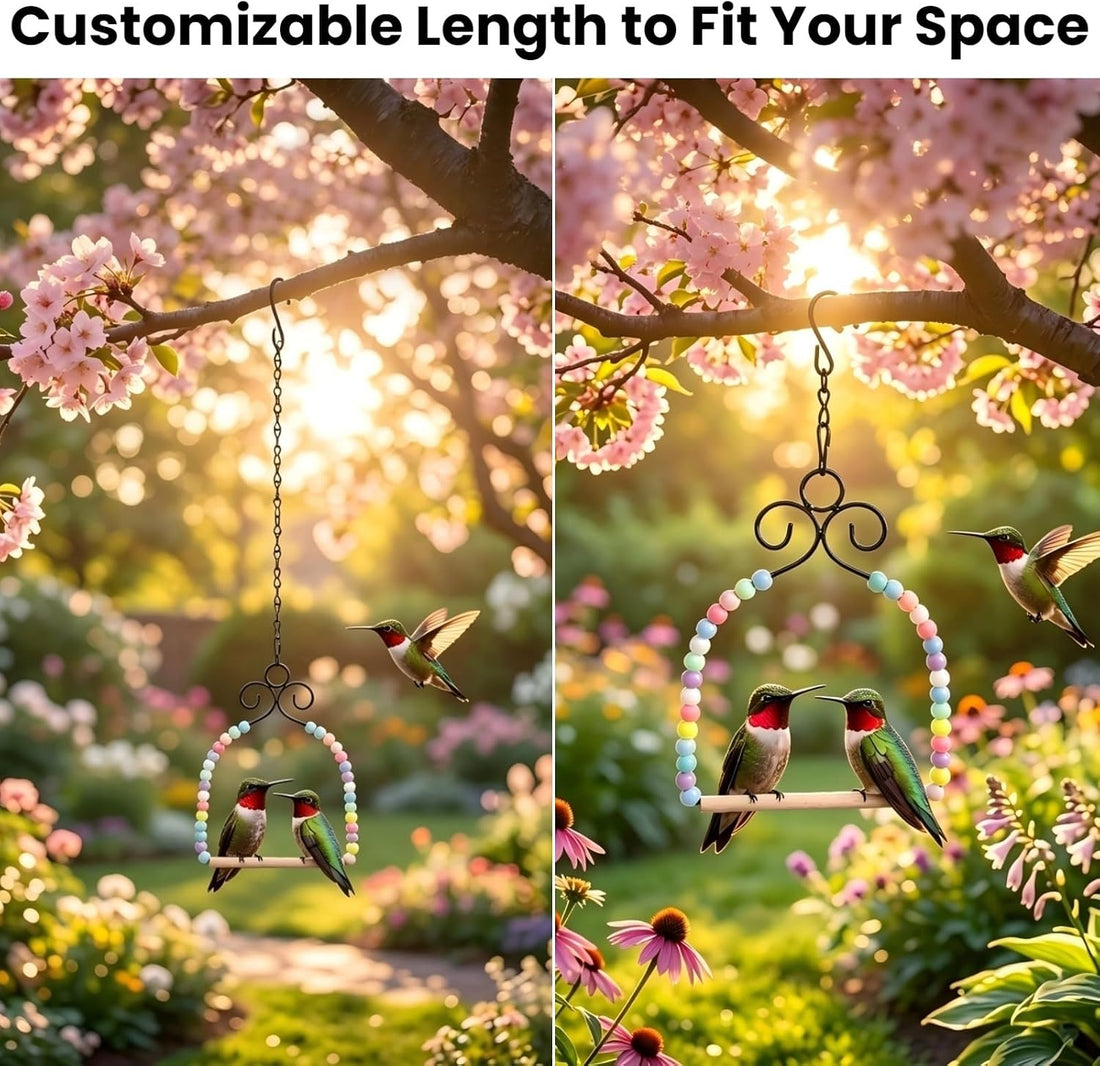 Hummingbird Swings and Perches for Outdoor, Rust-Resistant Metal