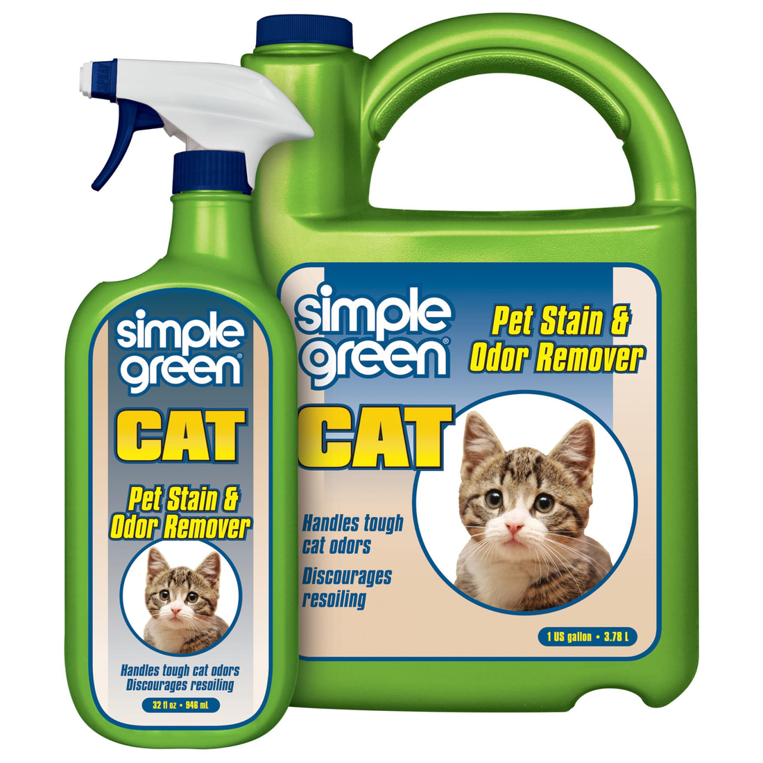Simple Green Cat Stain & Odor Remover - Enzyme Cleaner for Cat Urine