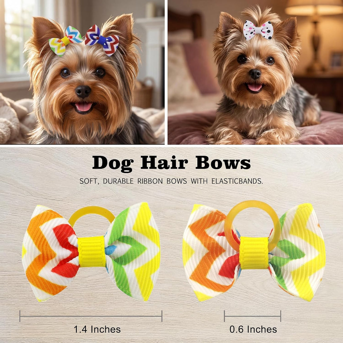 Puppy Hair Bows Small Dog Mini Rubber Bands Doggie Bowknot Pet