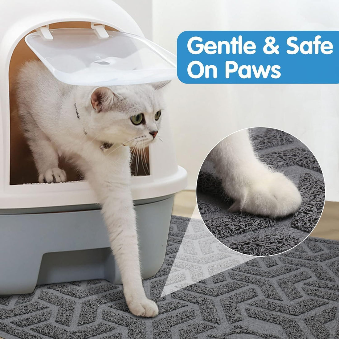 UPSKY Waterproof Cat Litter Mat Large 35" x 24" Soft on Kitty Paws