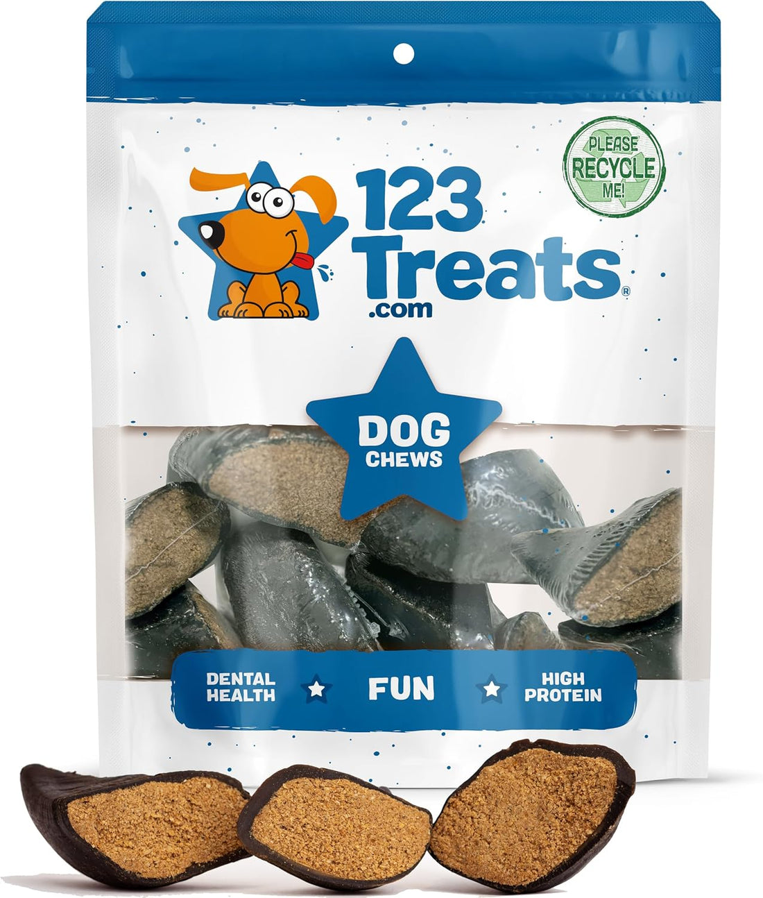 123 Treats Filled Cow Hooves for Dogs