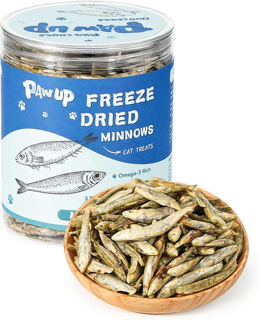 PAWUP Cats Treats Freeze Dried Minnows, Bite-Sized Minnows Snacks