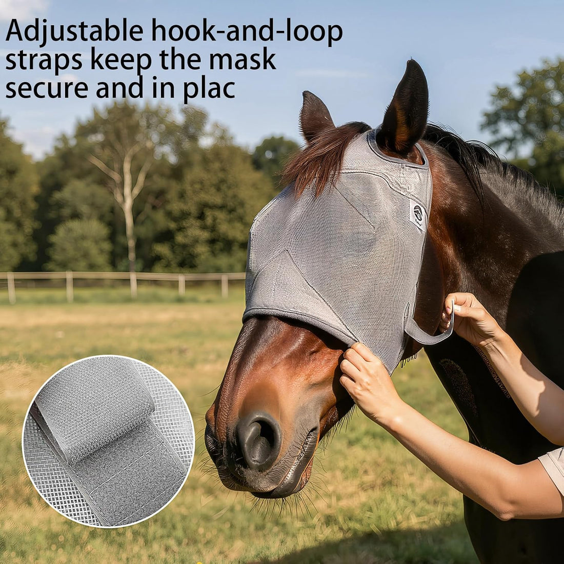 Raelitego Horse Fly Mask Without Ears, Breathable Mesh UV Protection