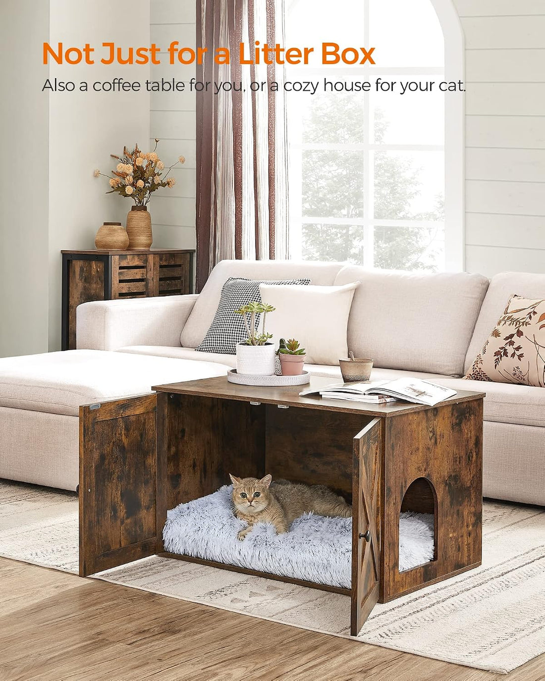 Feandrea Cat Litter Box Enclosure, End Table