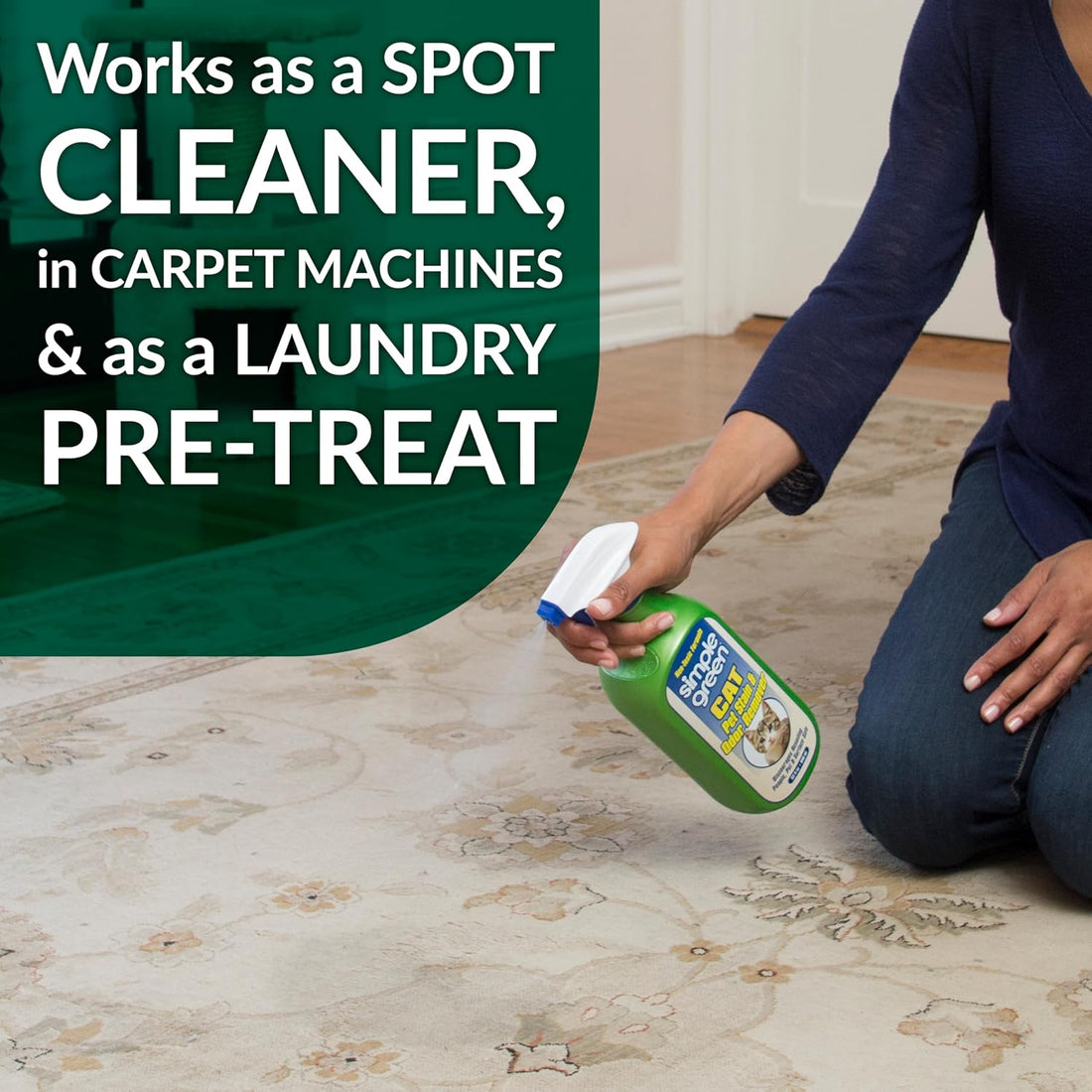 Simple Green Cat Stain & Odor Remover - Enzyme Cleaner for Cat Urine