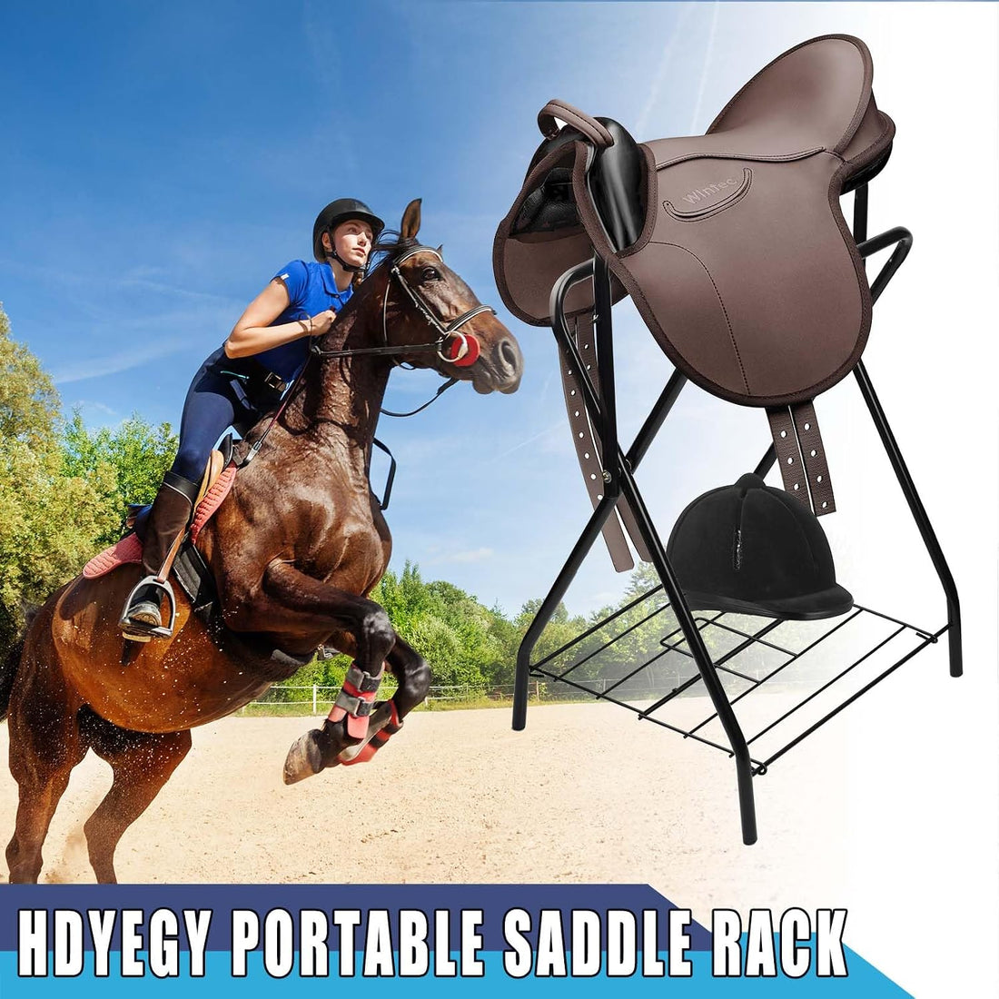 Saddle Rack Portable Folding Horse Saddle Stand for English