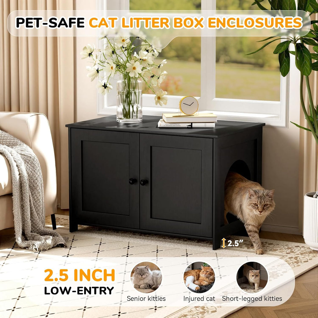 Cat Litter Box Enclosure Furniture Dog Proof