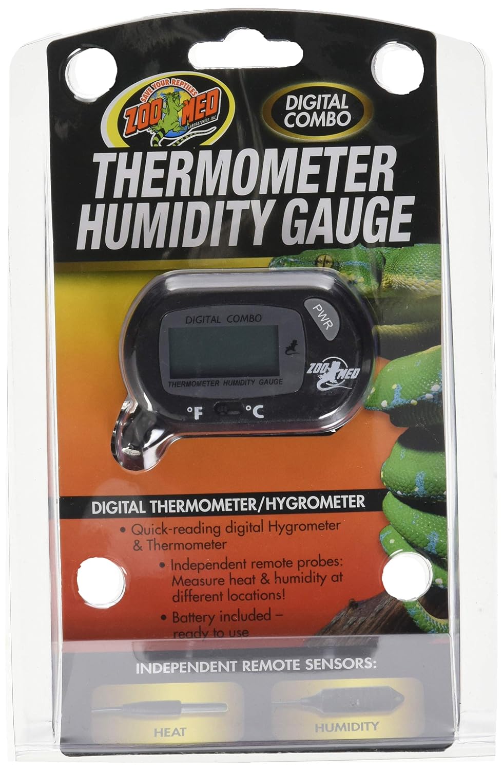 Zoo Med Labs Digital Thermometer Humidity Gauge, Single