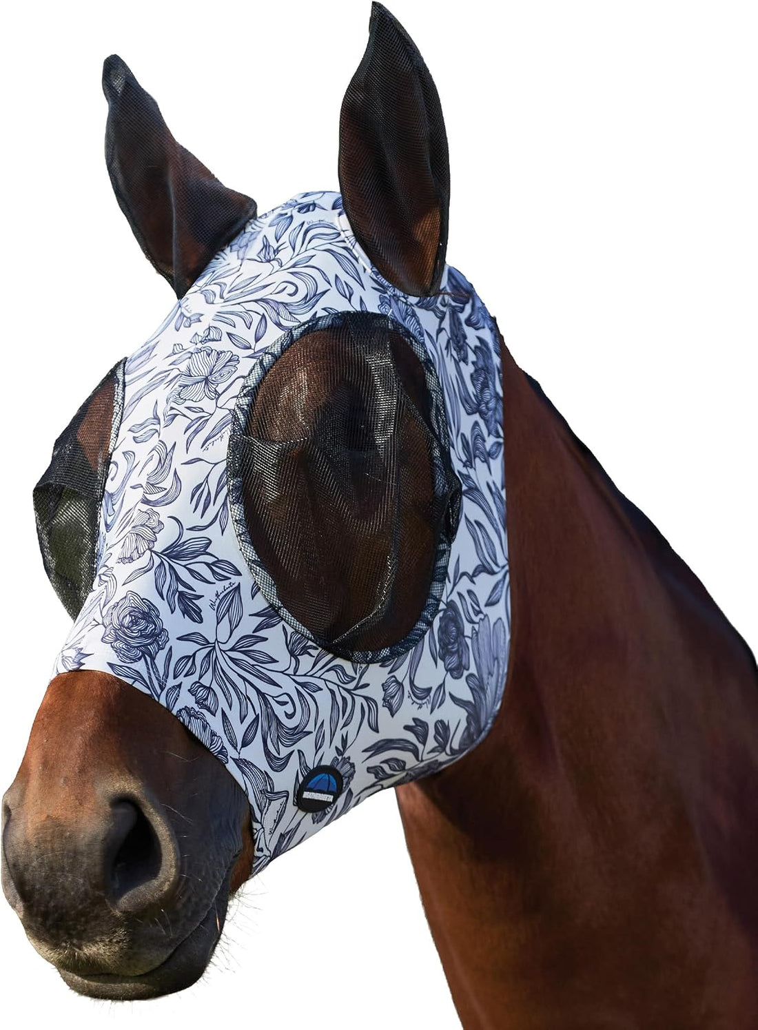 WeatherBeeta ComFiTec Stretch Fly Mask with Ears, Navy/Black, Large