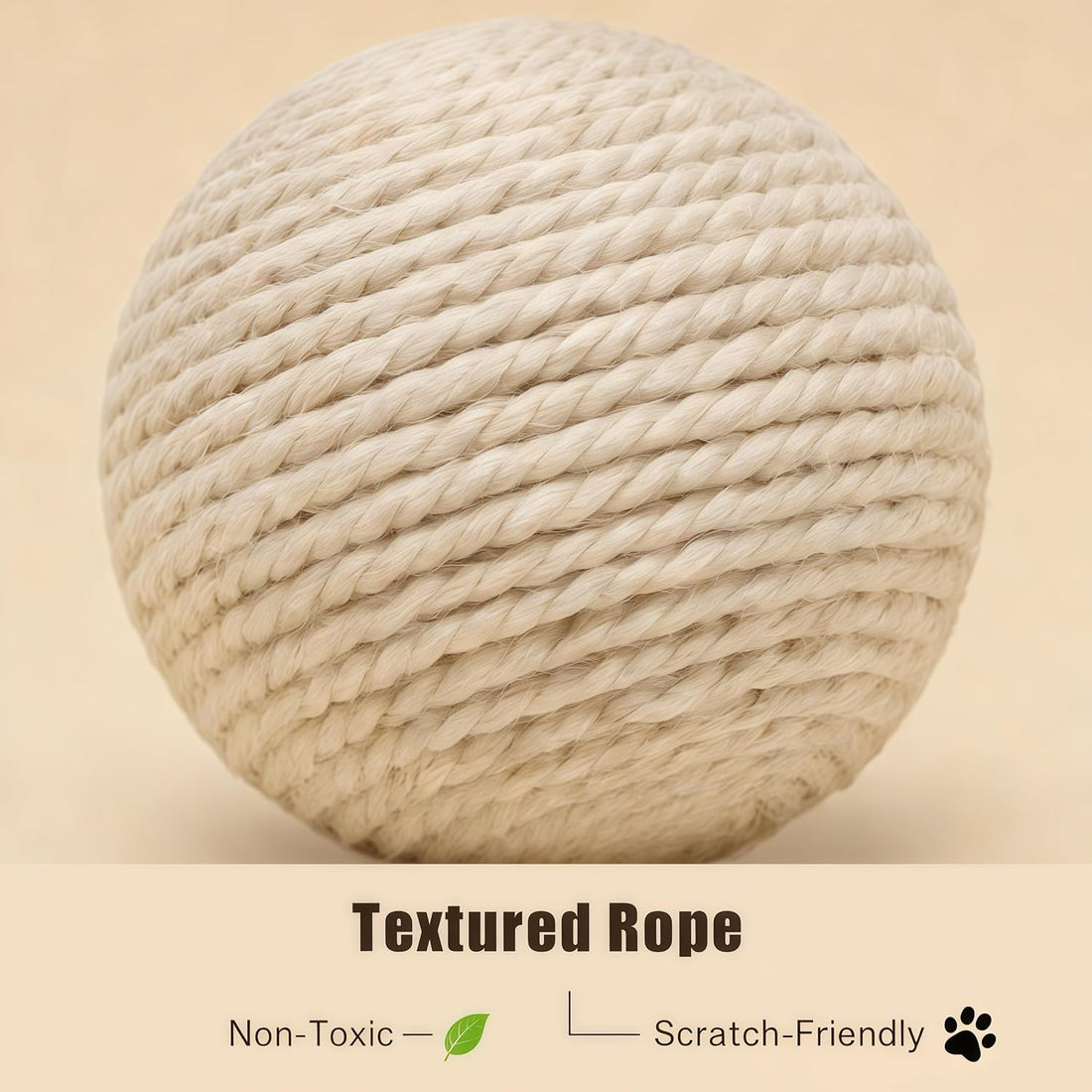 DMZBJ 4-Inch Sisal Cat Toy Balls with Crinkle Sound
