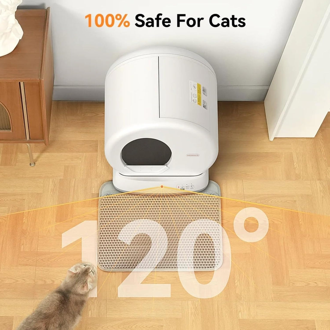 Meowant Self Cleaning Cat Litter Box Safety Sensors,APP Control,Large
