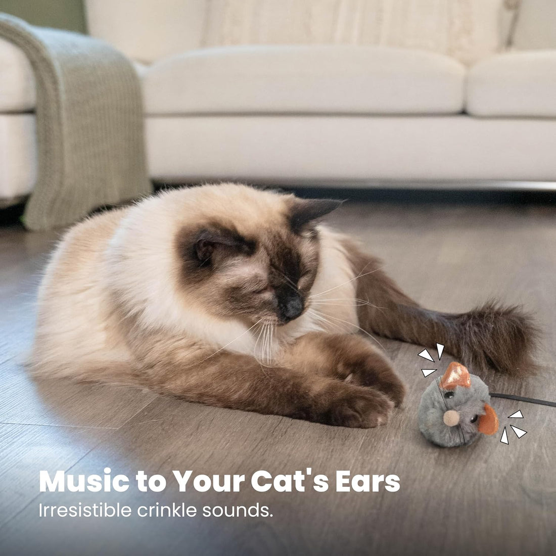 Catstages Squeak Squeak Mouse Cat Toy with Touch-Activated Sound