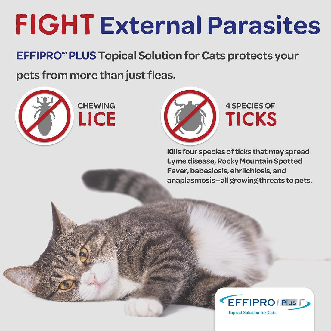 EFFIPRO Plus Topical Solution Waterproof Flea and Tick Cats Over 1.5