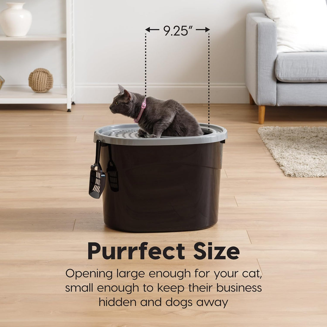 IRIS USA Cat Litter Box Large Top Entry with Lid Enclosed Covered