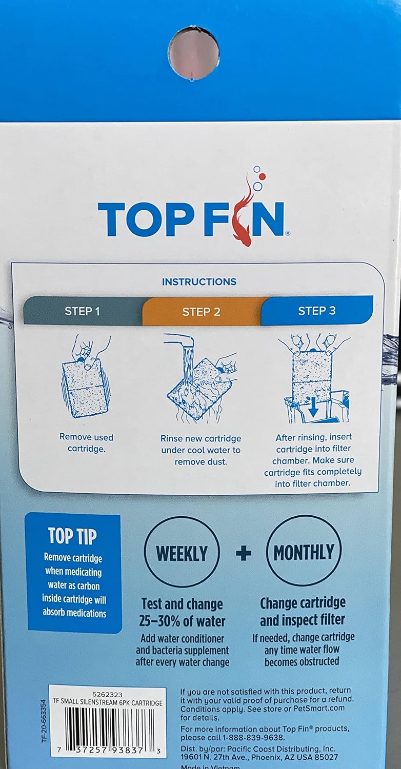 Top Fin Silenstream PF-S Small Filter Cartridges Refill for PF10
