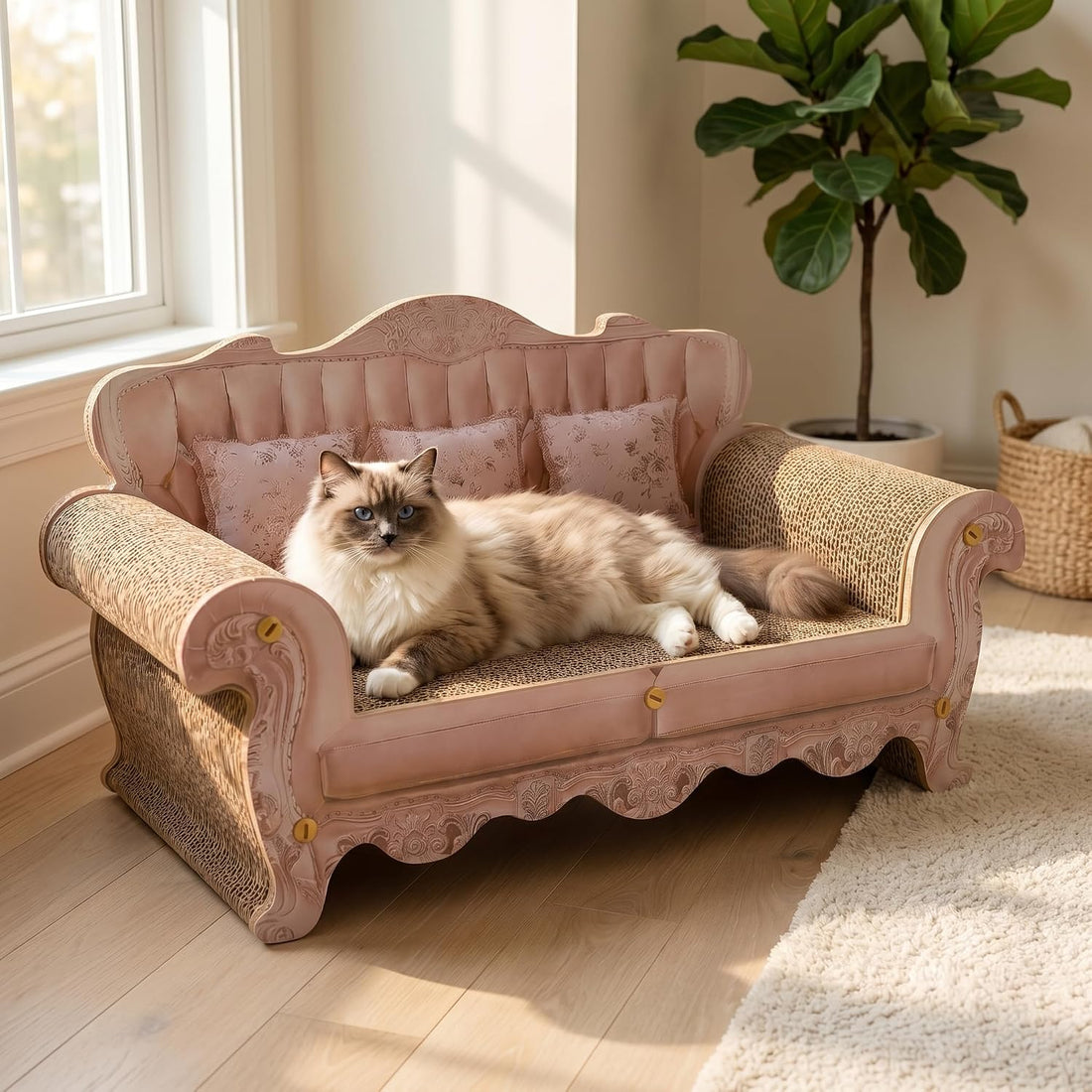 Cat Scratcher Bed Sofa,Extra Large 24 Inch Kitty Couch