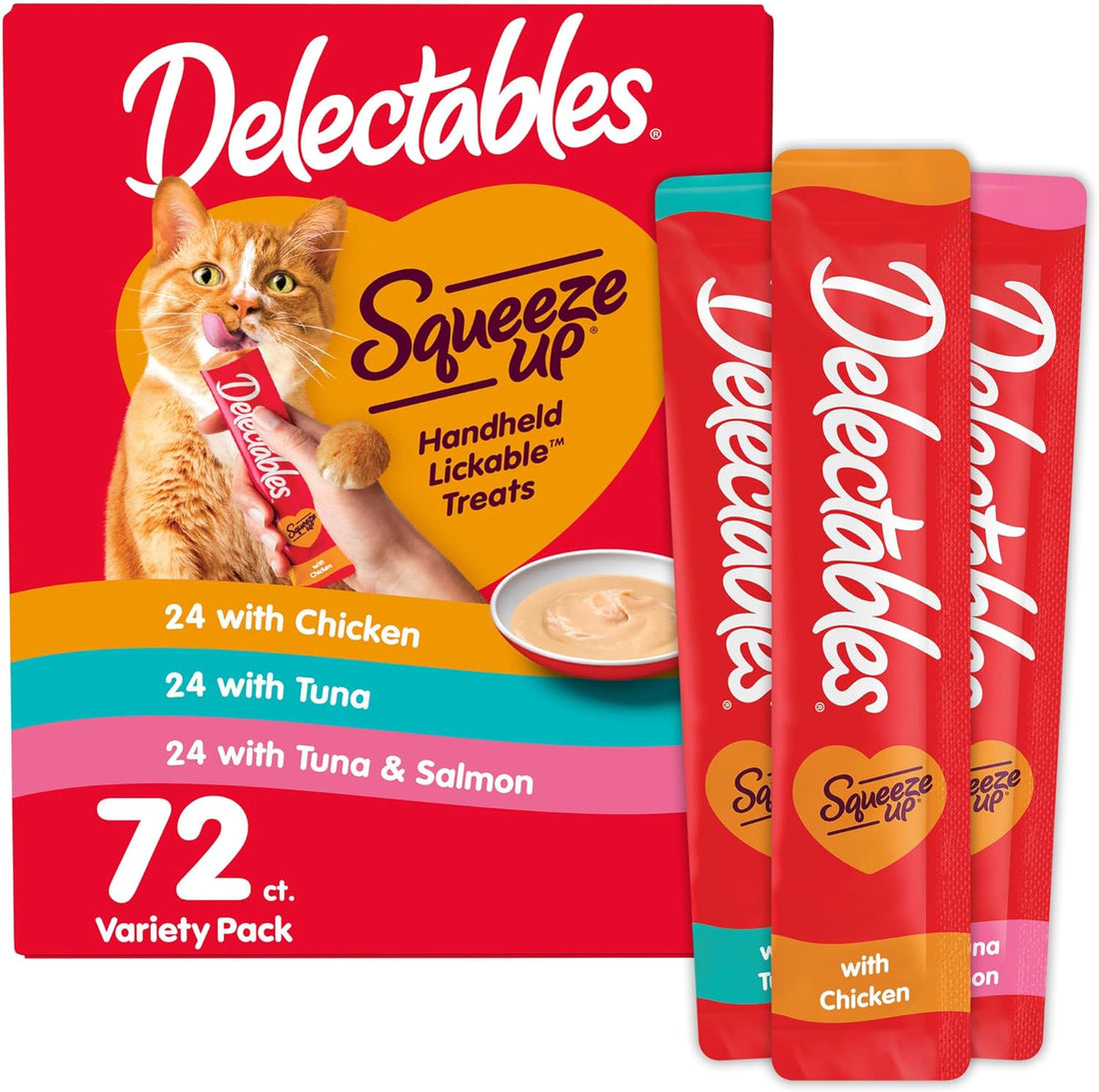 Delectables Squeeze Up Variety Pack, Creamy Lickable Wet Cat Treats