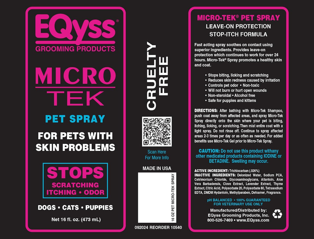 EQyss Micro-Tek Pet Itch Relief Spray - Soothes Dry Irritated Skin