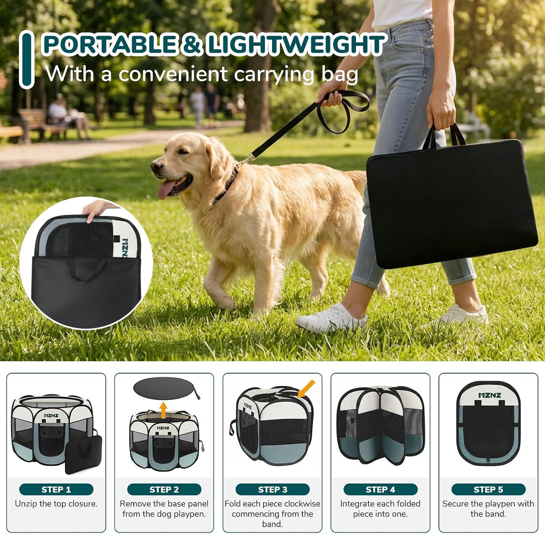 Dog Playpen, Portable Cat Playpen Crate Indoor for Dogs Cats Rabbits