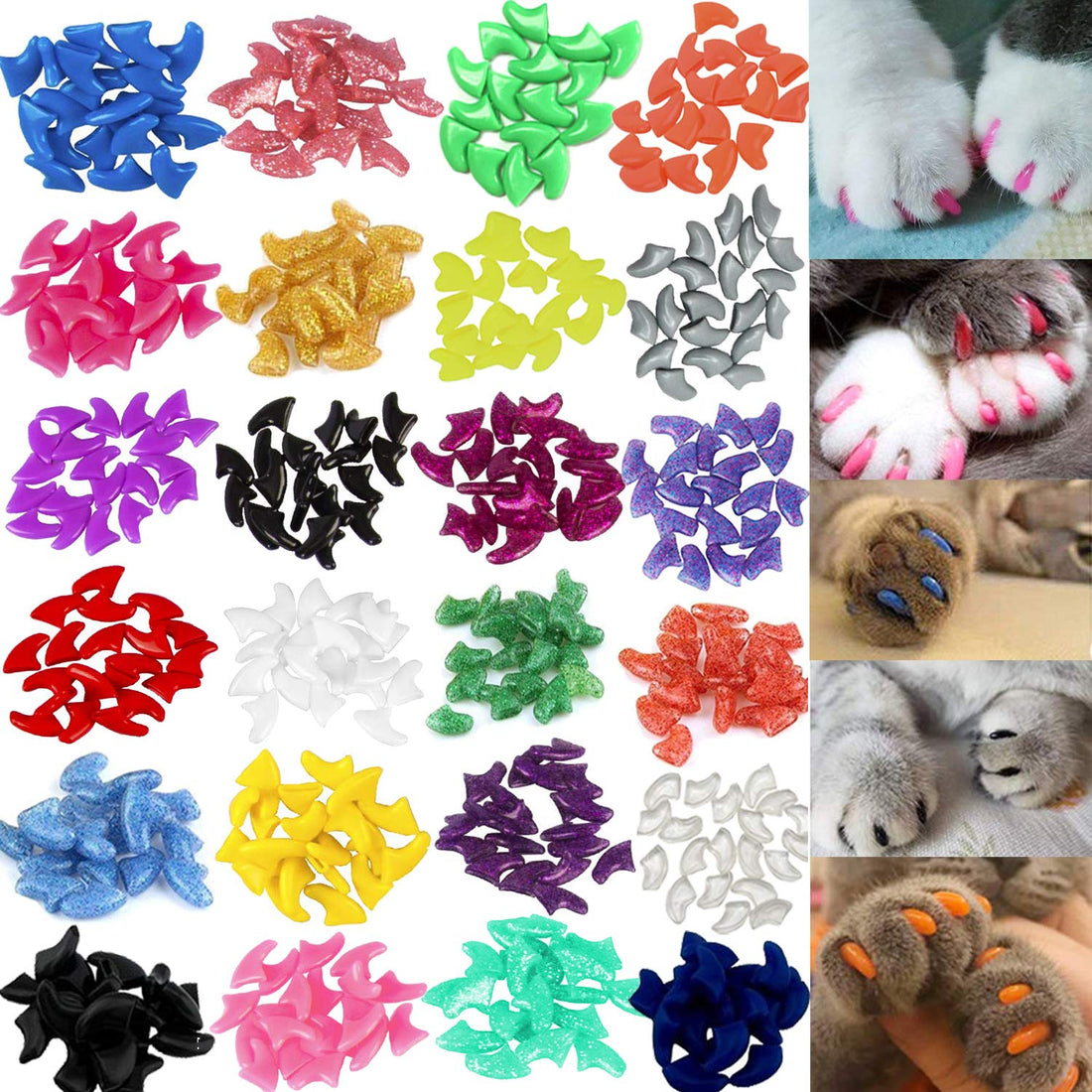 VICTHY 140pcs Cat Nail Caps, Cat Claw Covers Cat Nail Covers