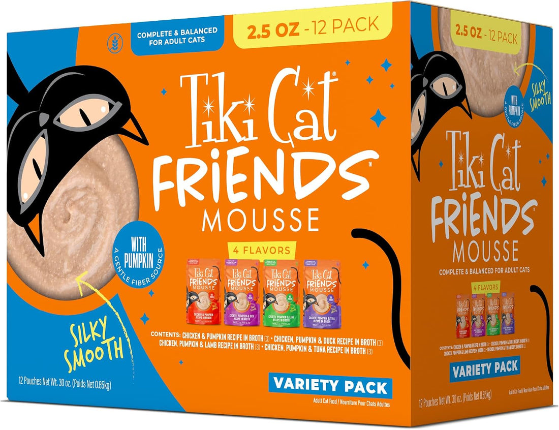 Tiki Cat Friends Mousse Wet Cat Food, Chicken Variety Pack, 2.5oz