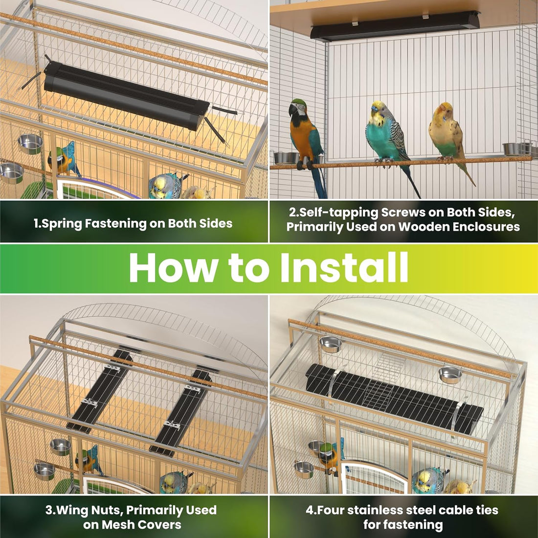 Tobebright UVB 2.4 Bird Cage Light, Full Spectrum Light for Birds
