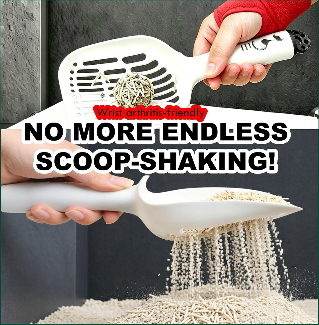 QUALIALL Cat Litter Scoop, 2-Pack, Premium, Extra Sturdy