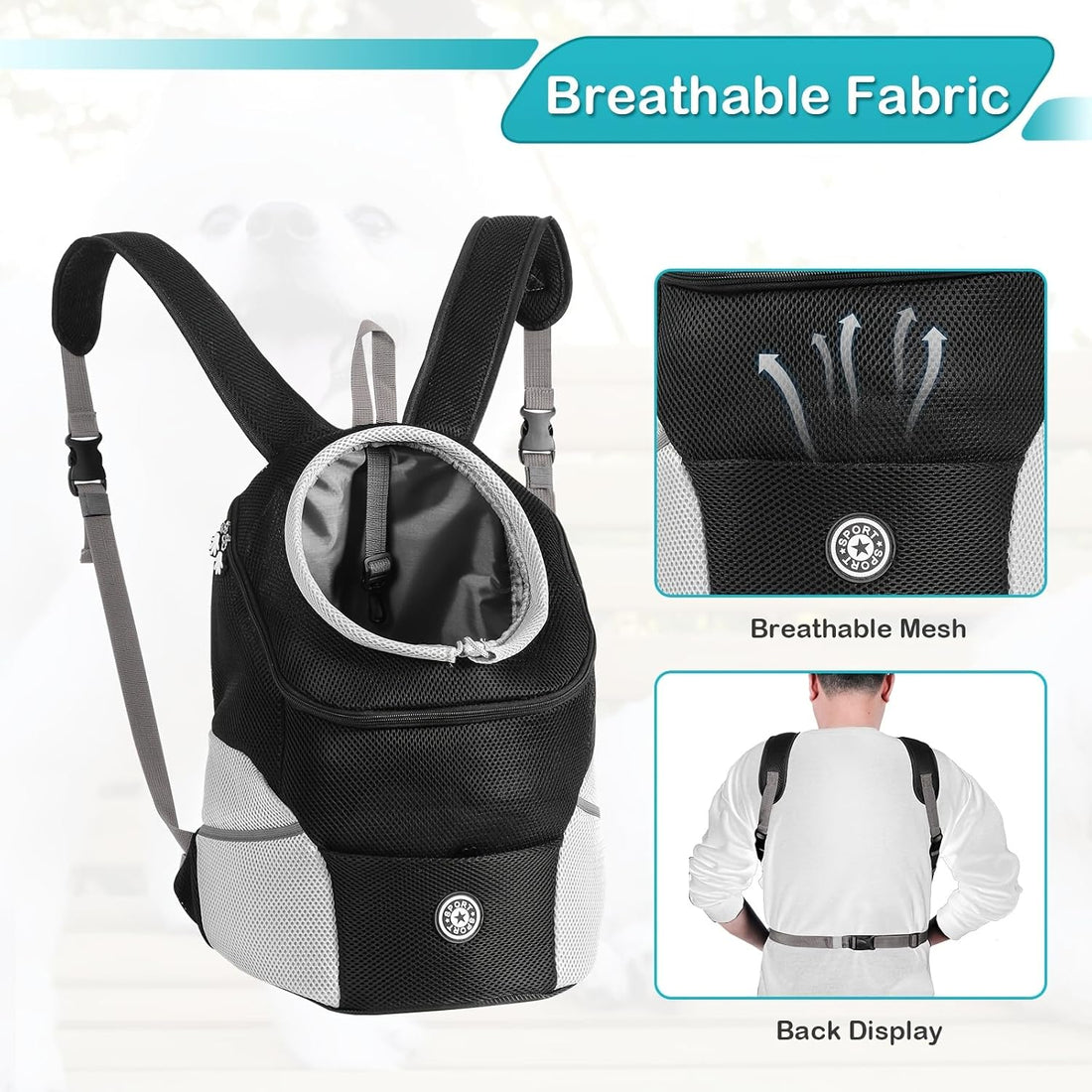 Front Dog Carrier Backpack, Hands-Free Chest Travel Backpack