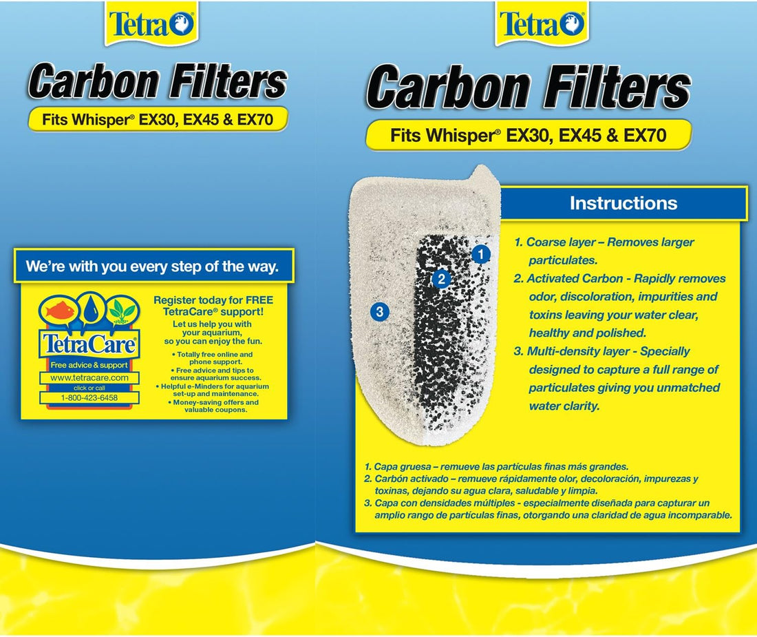 Tetra Whisper EX Carbon Large Round Filter Cartridges, 4 Count
