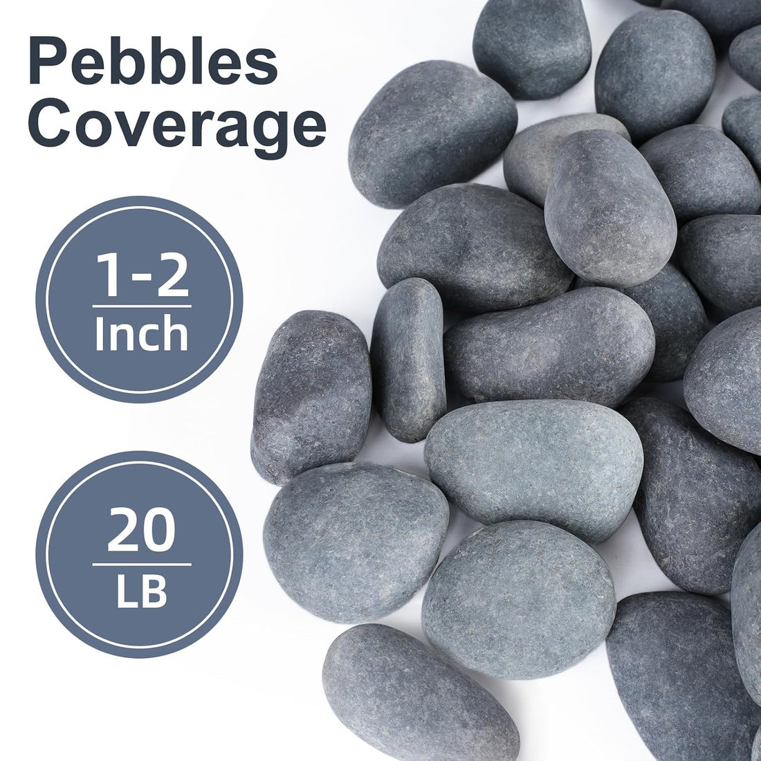 Pulovin 20 lbs River Rocks for Landscaping
