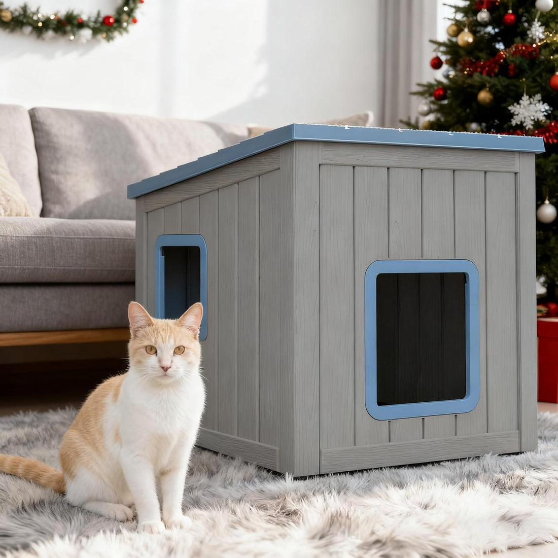 KAMABOKO Outdoor Cat House – Durable Pet Shelter with Ventilation