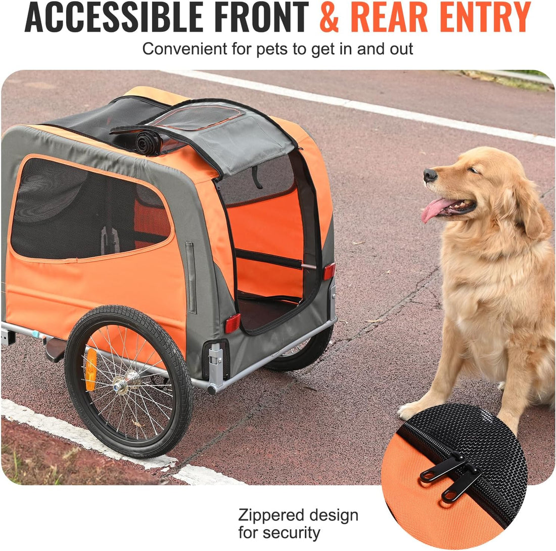 VEVOR Dog Bike Trailer, Supports up to 66 lbs