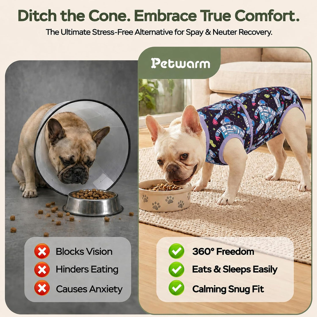 PetWarm Dog Surgery Recovery Suit, Recovery Suit for Dogs, Cosmic