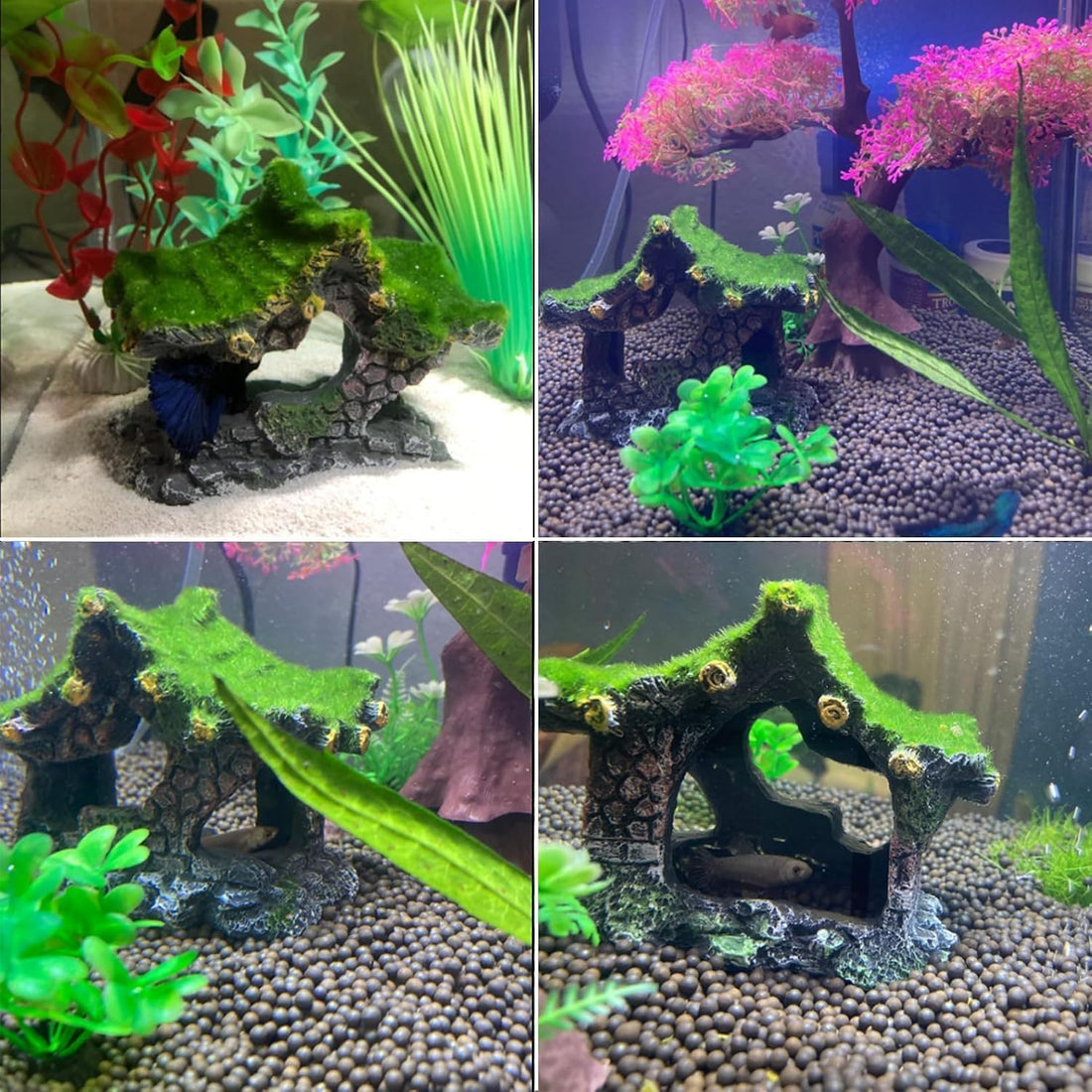 Aquarium Decoration House Resin Hideout Small Betta Fish Shrimp Tank