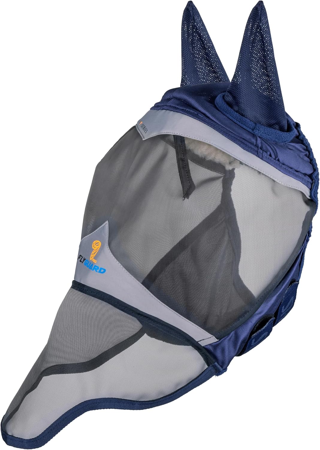 Shires FlyGuard Pro Fine Mesh Fly Mask with UV Protection Navy/Ear