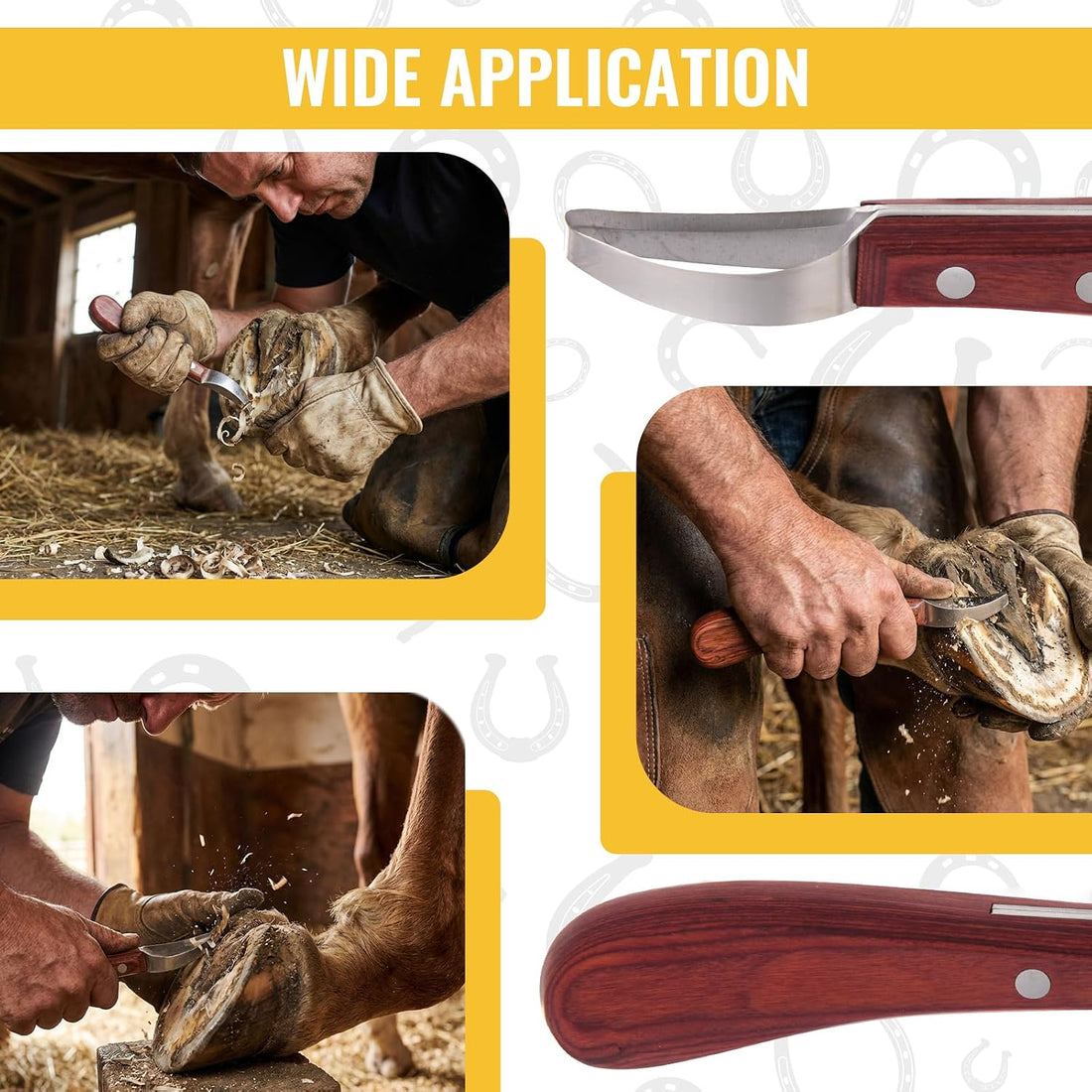 Hoof Knife with Sharpener, 2 PCS Professional Farrier Kit