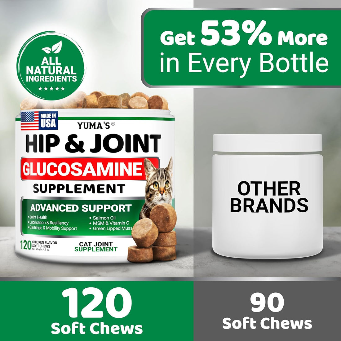 YUMA'S Cat Hip and Joint Health Supplement Chews