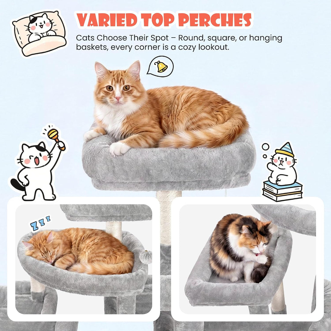 SHA CERLIN 83 in Cat Tree Tower for Indoor Adult Felines