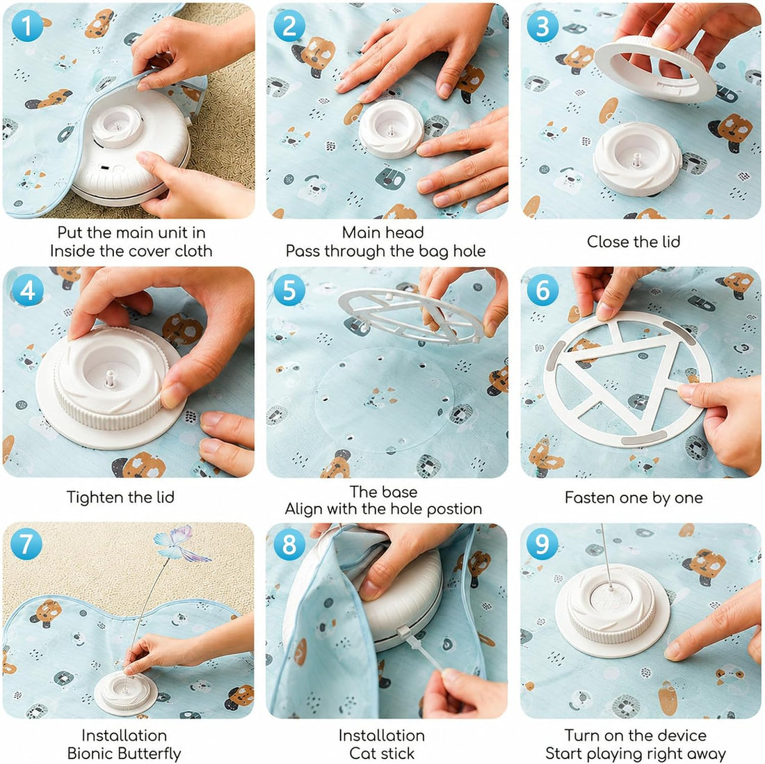 Interactive Cat Toys, Rechargeable with Auto Play and Bird Chirps