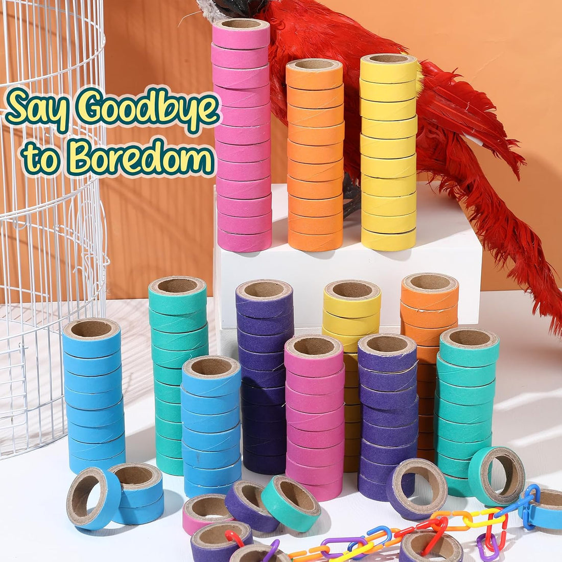 Skyygemm 36 Pcs Parrot Toys Macaw Toys Bulk for Medium Large Birds